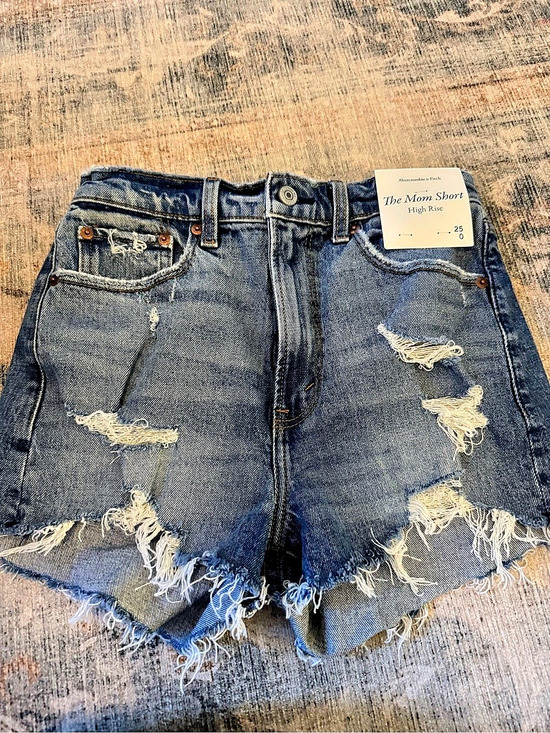 Abercrombie & Fitch Pants - Abercrombie  The Mom Short Distressed Jean Shorts Blue Waist 25